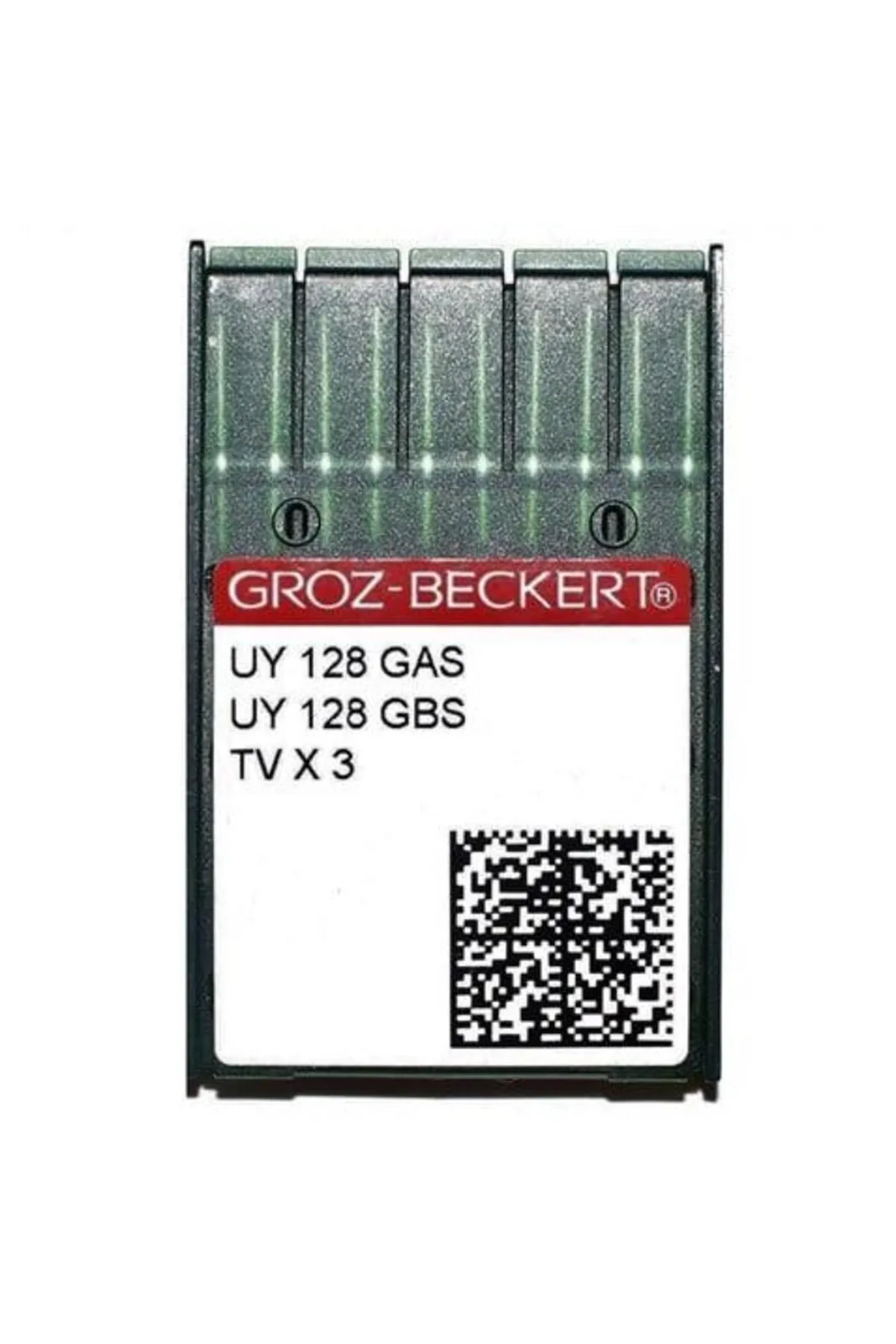 Groz Beckert Reçme Makinesi Dikiş İğnesi UY128 GAS 8/60 100 Adet kırmızı etiketli şerit ambalajı önden