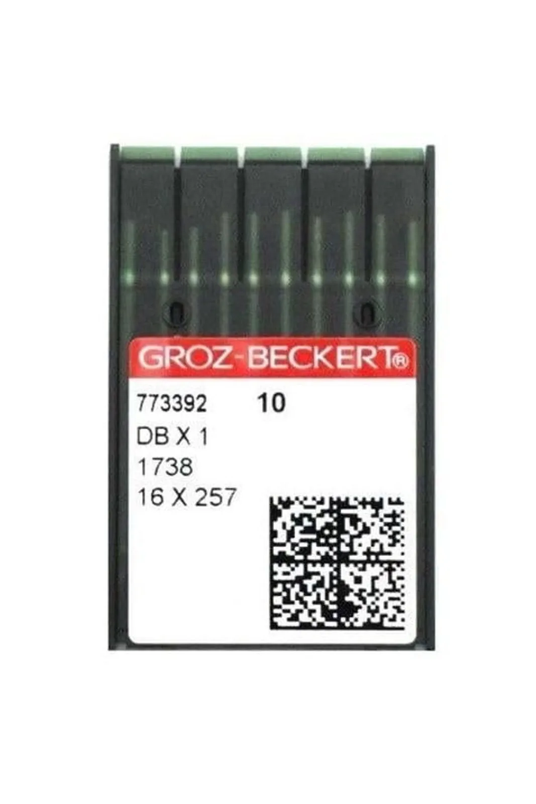 Groz Beckert Düz Dikiş İğnesi DBX1 İnce Dip 11/75 100 Adet kırmızı etiketli şerit ambalajı önden
