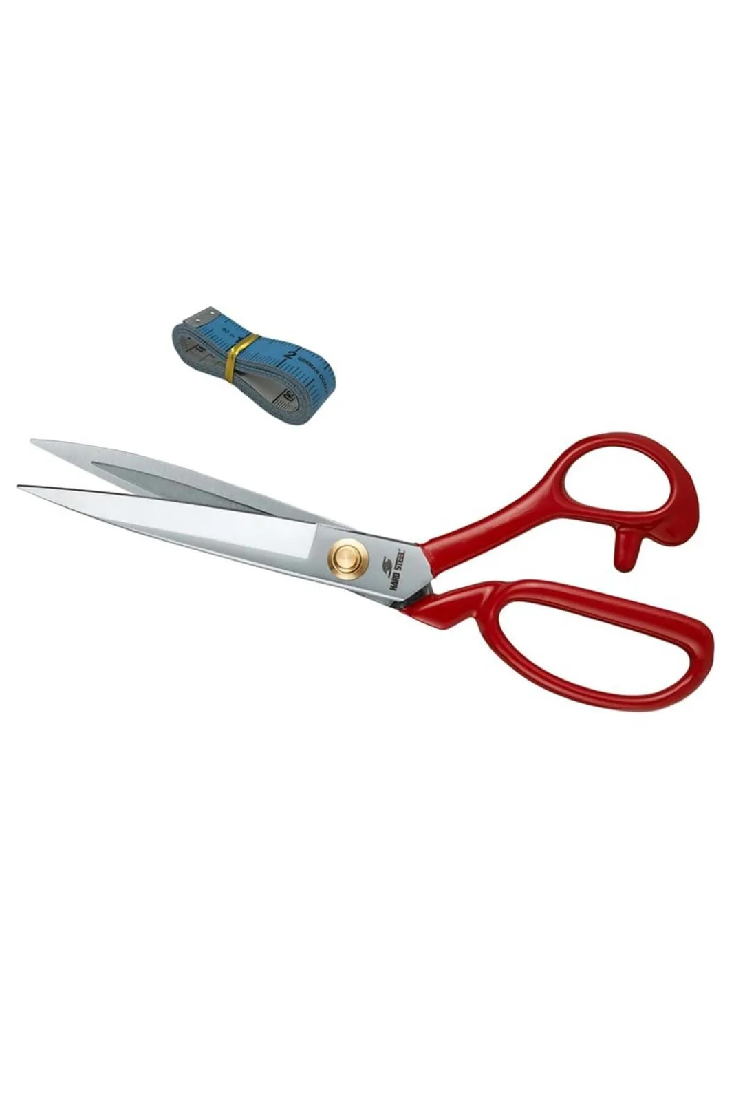 Hard Steel Somunlu Makas 11 İnç Kırmızı Saplı Paslanmaz Çelik HS-1114 mezura ile birlikte