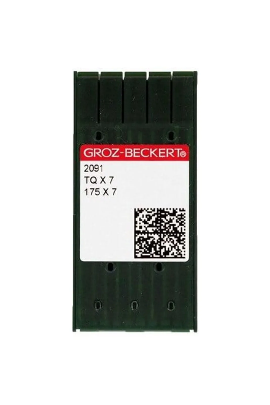 Groz Beckert Uzun Düğme İğnesi TQX7 2091 175X7 16/100 100 Adet kırmızı etiketli şerit ambalajı önden