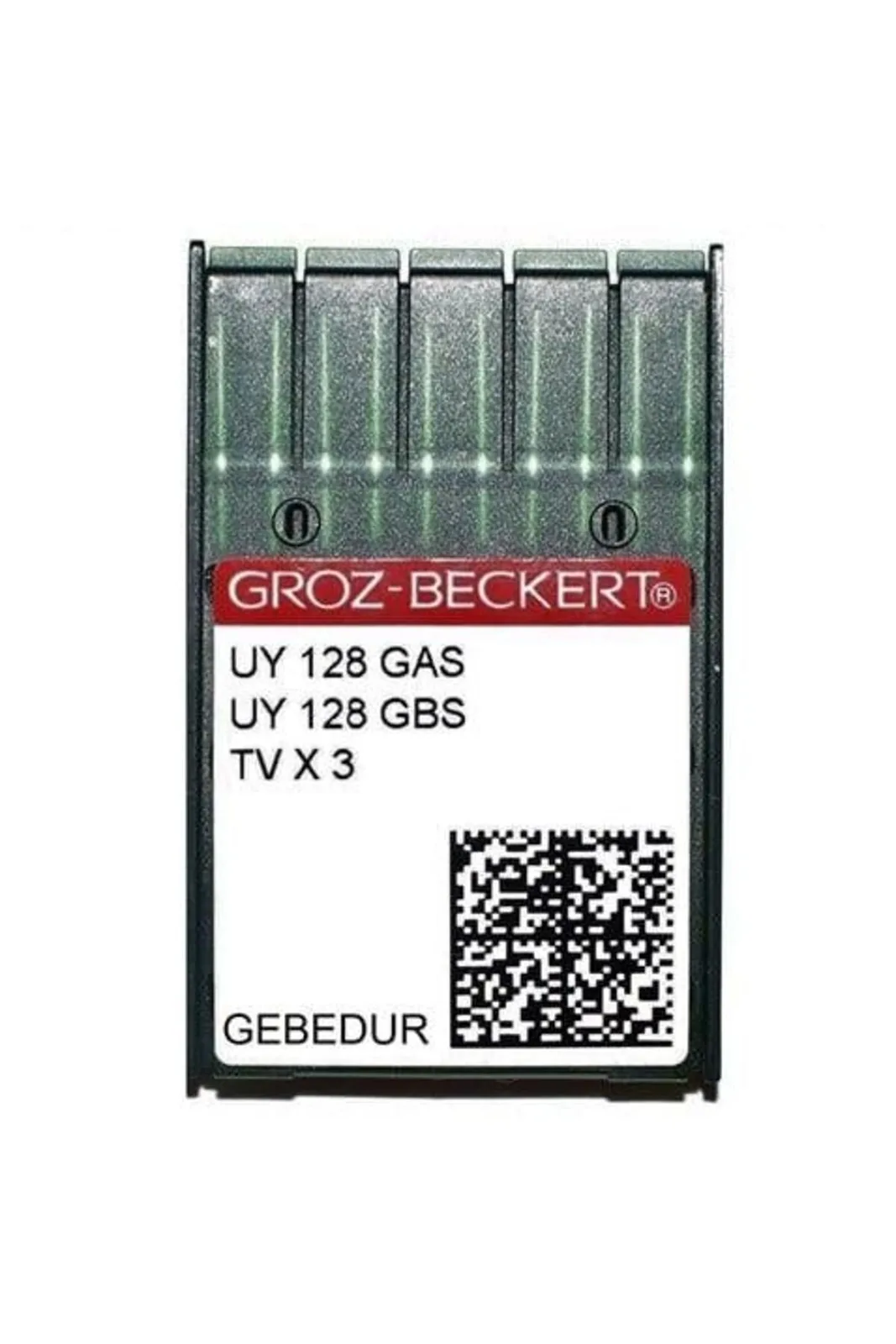 Groz Beckert Reçme Makinesi İğnesi UY128 GAS GEBEDUR 9/65 100 Adet kırmızı etiketli şerit ambalajı önden