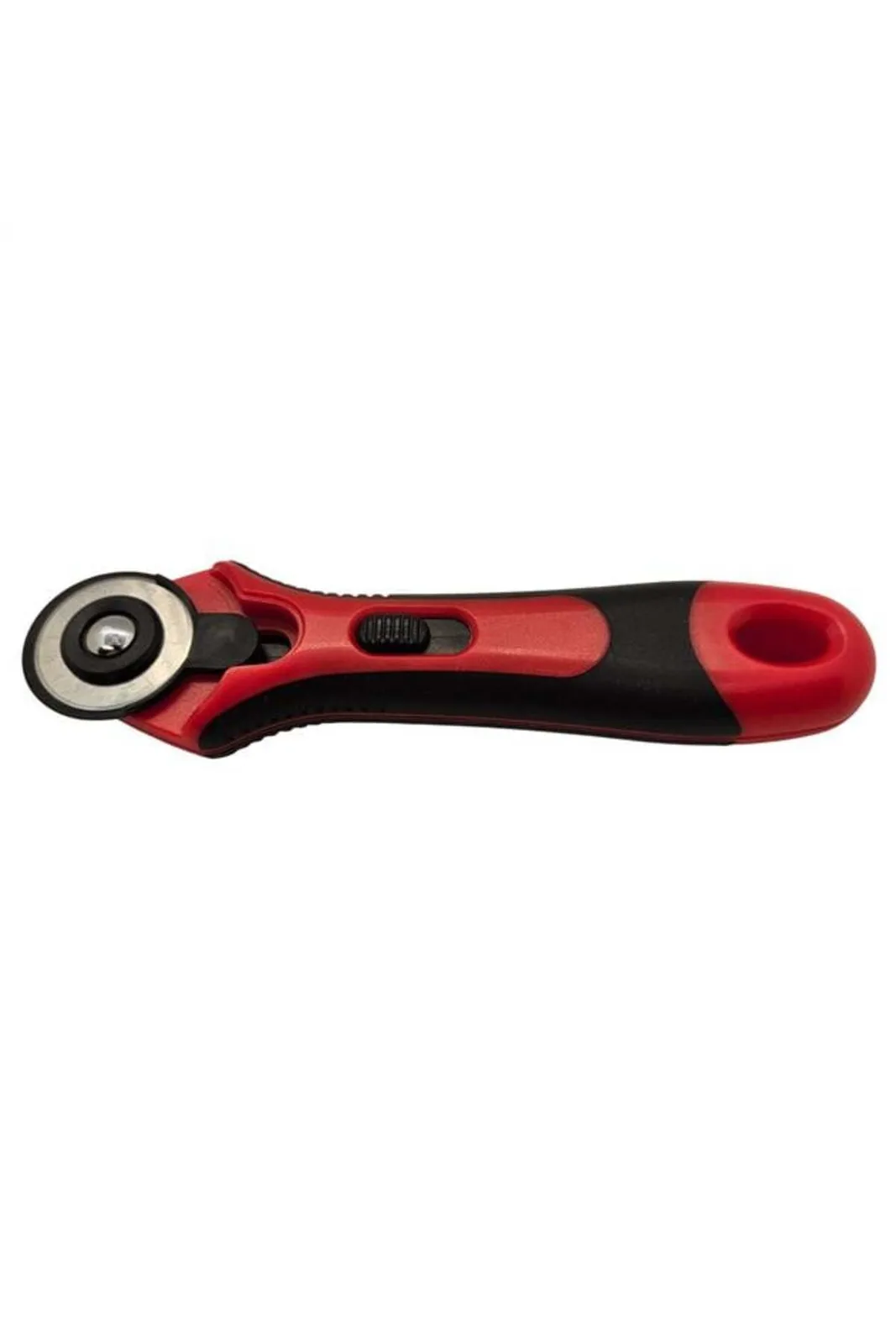 Golden Eagle Kumaş Kesim Ruleti 28mm RC-28 Yuvarlak Bıçaklı yandan, sürgülü kırmızı siyah saplı