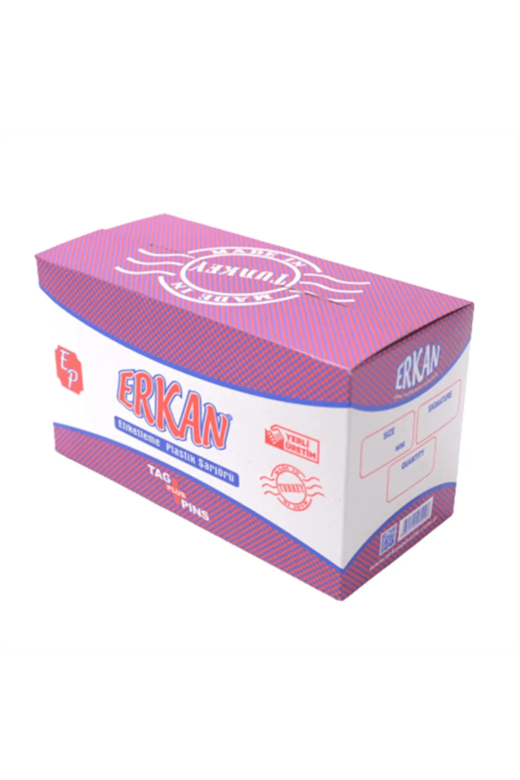 Erkan Etiket Tabancası Kılçığı Siyah 65mm 10.000 Adet kutusu çapraz açıdan görünüm