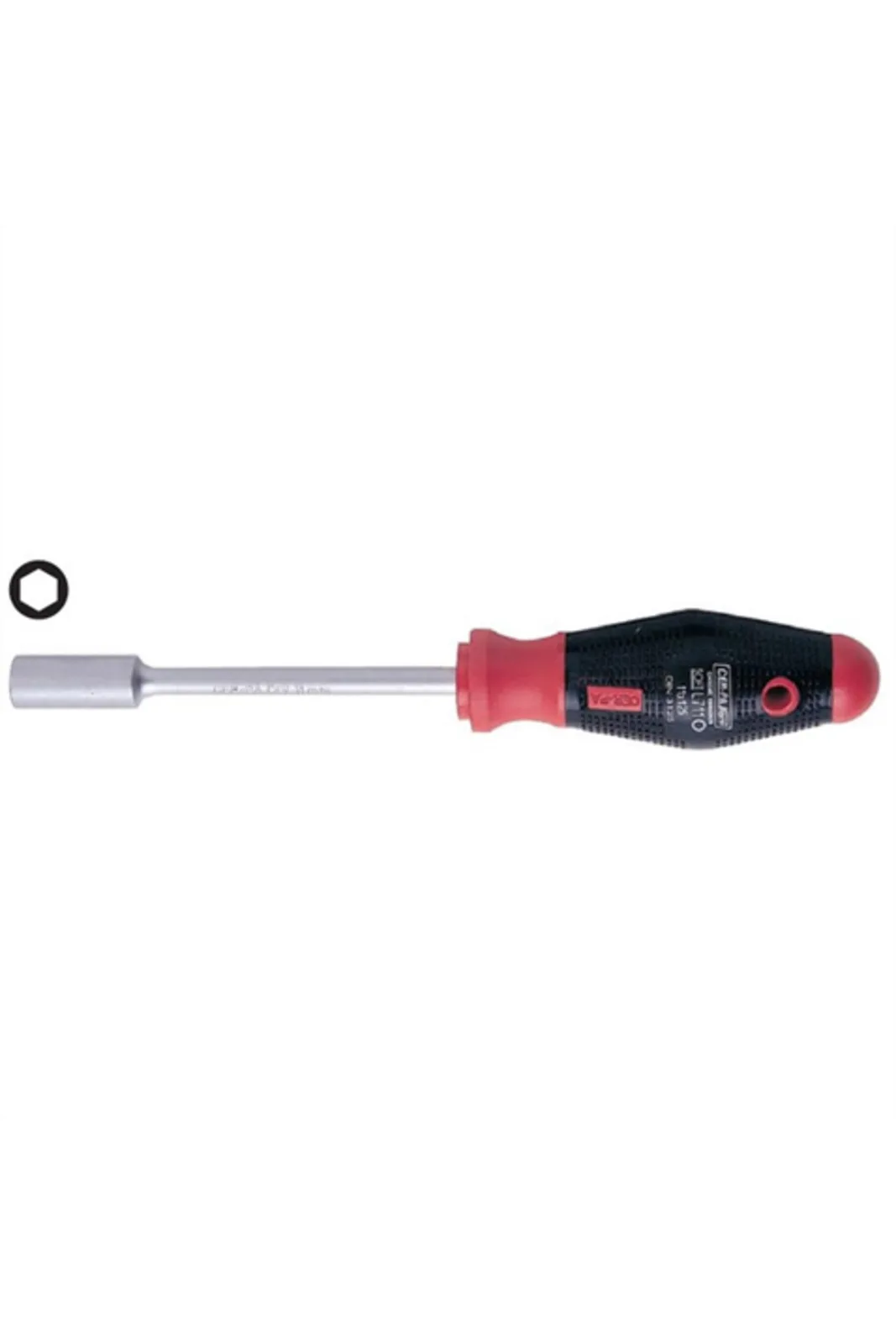 Cer-Pa Lokma Uçlu Tornavida 5X125mm 1008 06 kırmızı siyah saplı, lokma ucu solda