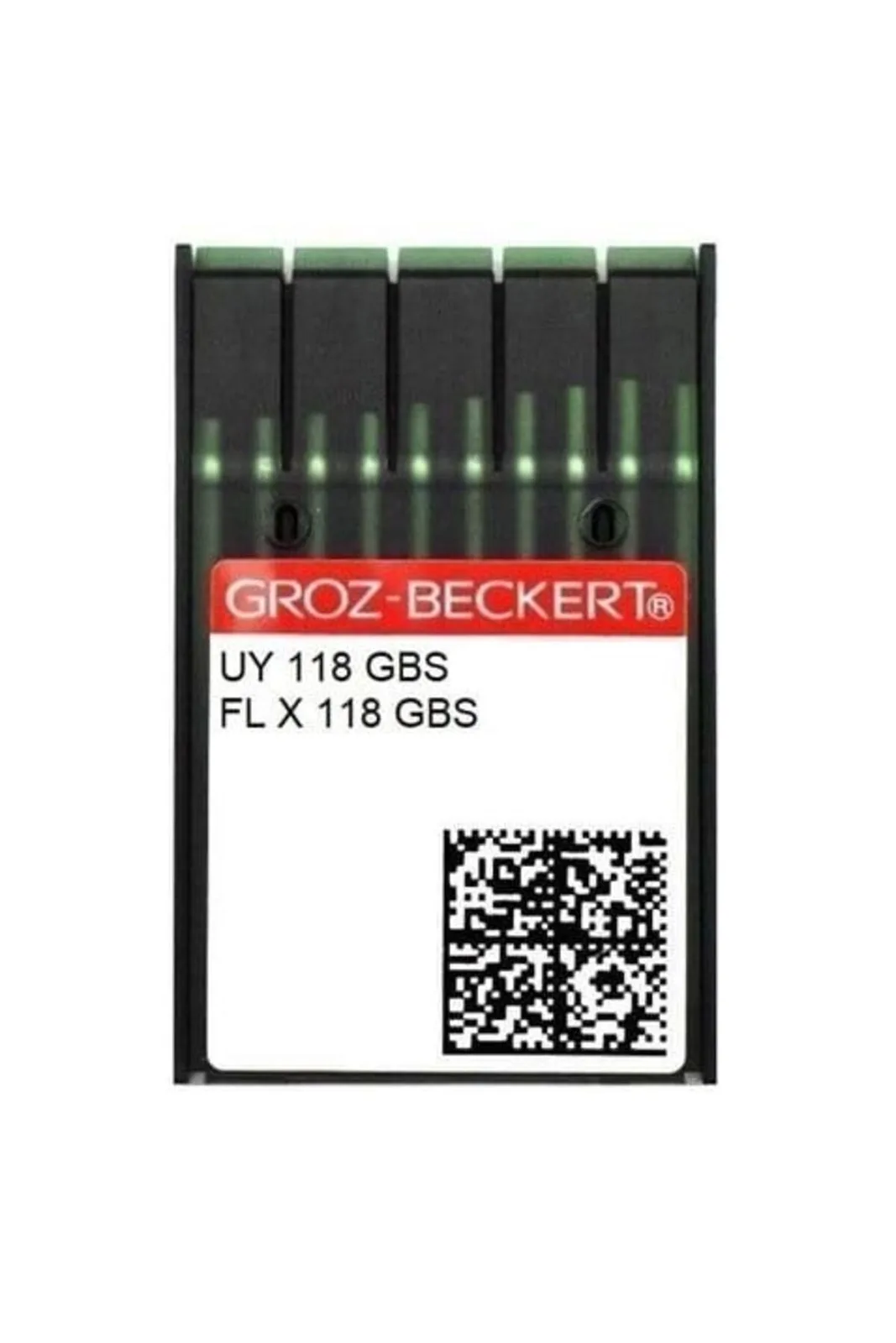 Groz Beckert Union Lock Makinesi İğnesi UYX118 GBS 11/75 100 Adet kırmızı etiketli şerit ambalajı önden