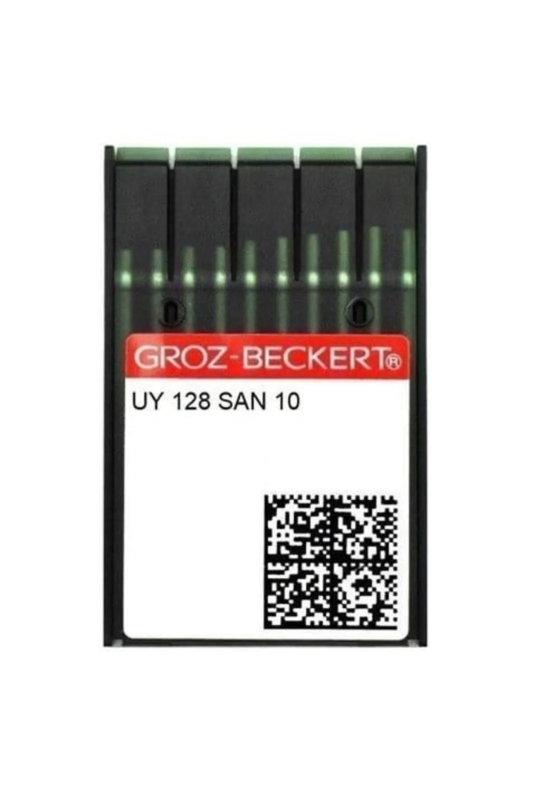 Groz Beckert Reçme Makinesi İğnesi UY128 SAN10 10/70 100 Adet kırmızı etiketli şerit ambalajı önden