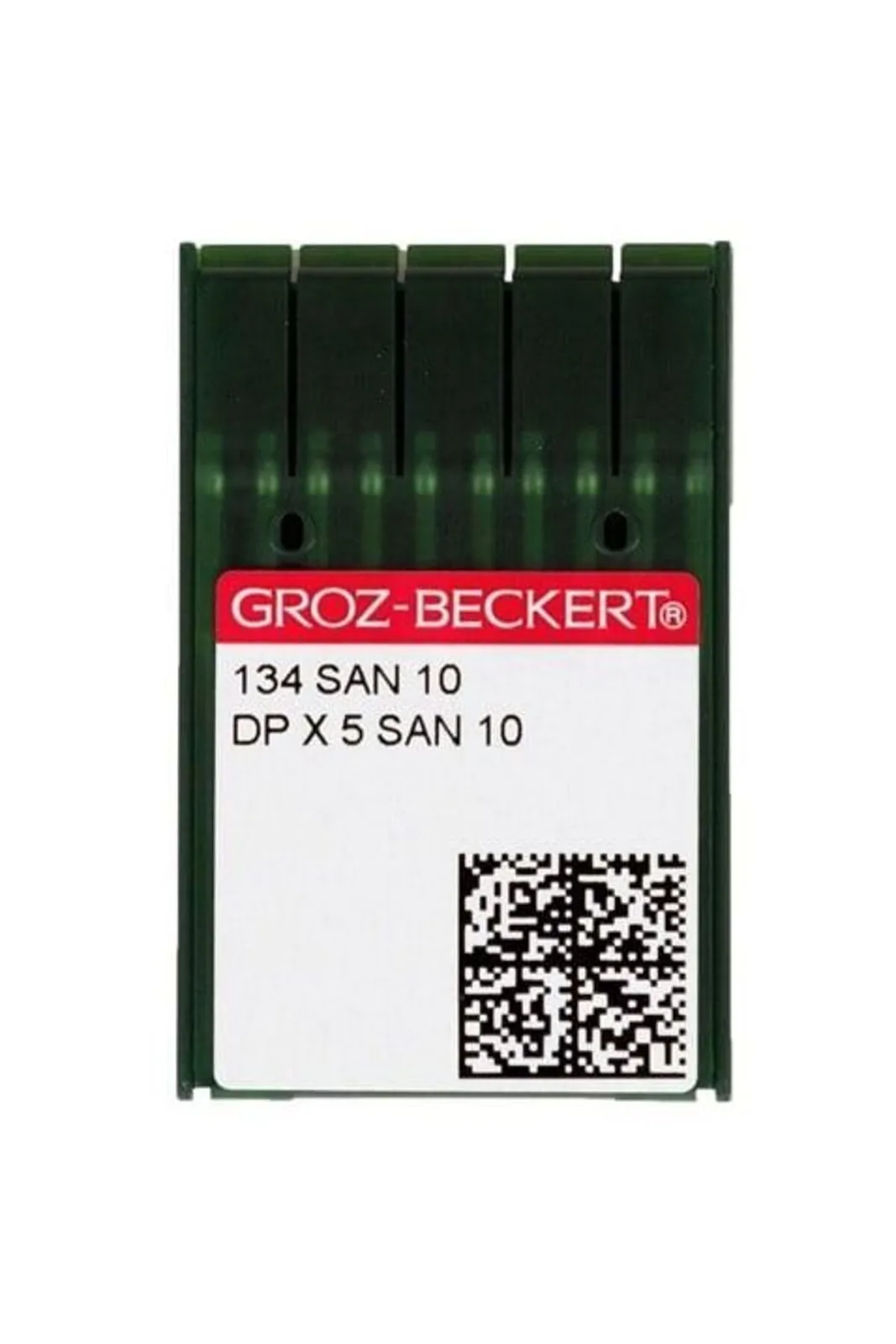 Groz Beckert Düz Dikiş İğnesi DPX5 Kalın Dip SAN10 10/70 100 Adet kırmızı etiketli şerit ambalajı önden