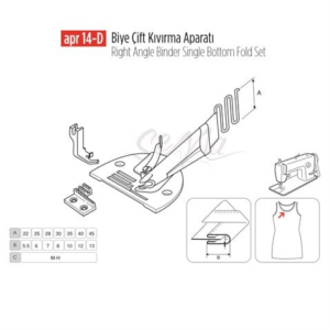 Biye Çift Kıvırma Apara 45X14mm / APR 14-D - Konfeksiyon Sepeti