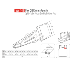 Biye Çift Kıvırma Apara 65X22mm / APR 11-R - Konfeksiyon Sepeti