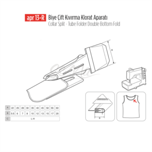 Biye Çift Kıvırma Klorat(Etek) Apara 45X13mm / APR 13-R - Konfeksiyon Sepeti