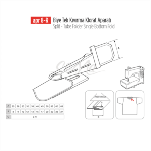 Biye Tek Kıvırma Klorat(Etek) Apara 60X25mm / APR 8-R - Konfeksiyon Sepeti