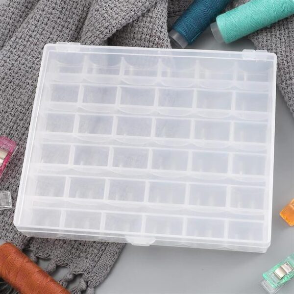 Ev Tipi Aile Dikiş Makinesi 36 Lı Şeffaf Masura Saklama Kutusu - Konfeksiyon Sepeti