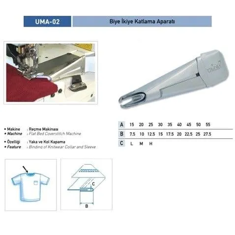 Lastik Biye Katlama Apara 22X11mm / UMA-02 - Konfeksiyon Sepeti