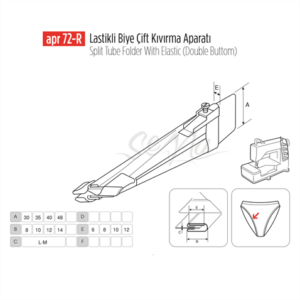 Lastikli Biye Çift Kıvırma Aparat 35-10Mm/APR 72R - Konfeksiyon Sepeti