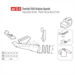 Overlok Fitilli Arabiye Apara 35X17,5Mm / APR 32-O - Konfeksiyon Sepeti