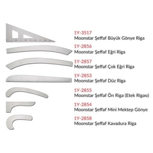 Şeffaf Plastik Riga Cetvel Takım (7 Parça) - Konfeksiyon Sepeti