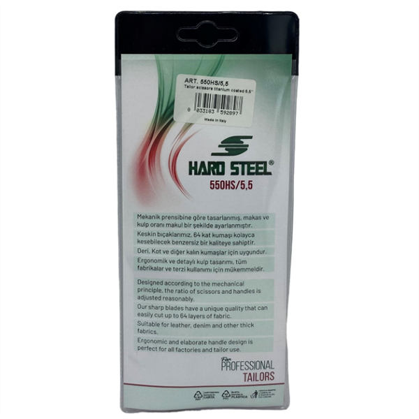 Titanyum Kaplama Plastik Saplı 5.5İnç Makas / 550HS/5.5 - Konfeksiyon Sepeti
