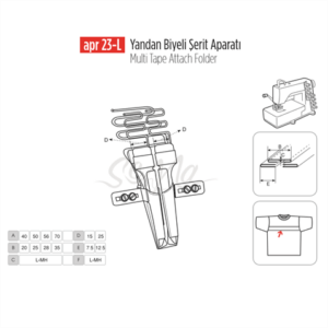 Yandan Biyeli Şerit Apara 40X20mm(20X10) / APR 23-L - Konfeksiyon Sepeti