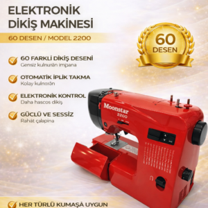 Moonstar Ev Tipi Elektronik Düz Dikiş Makinesi 60 Desen  / Model 2200
