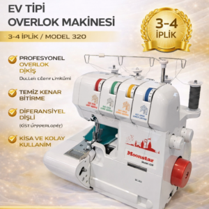 Moonstar Ev Tipi Overlok Dikiş Makinesi 3-4 İplik / Model 320