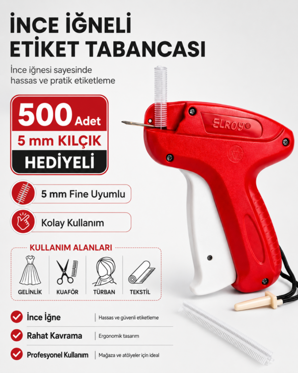 5 mm kılçık tabancası etiket tamancası