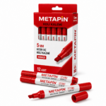 Metapin Kırmızı Koli Kalemi - Kesik Uç Detay